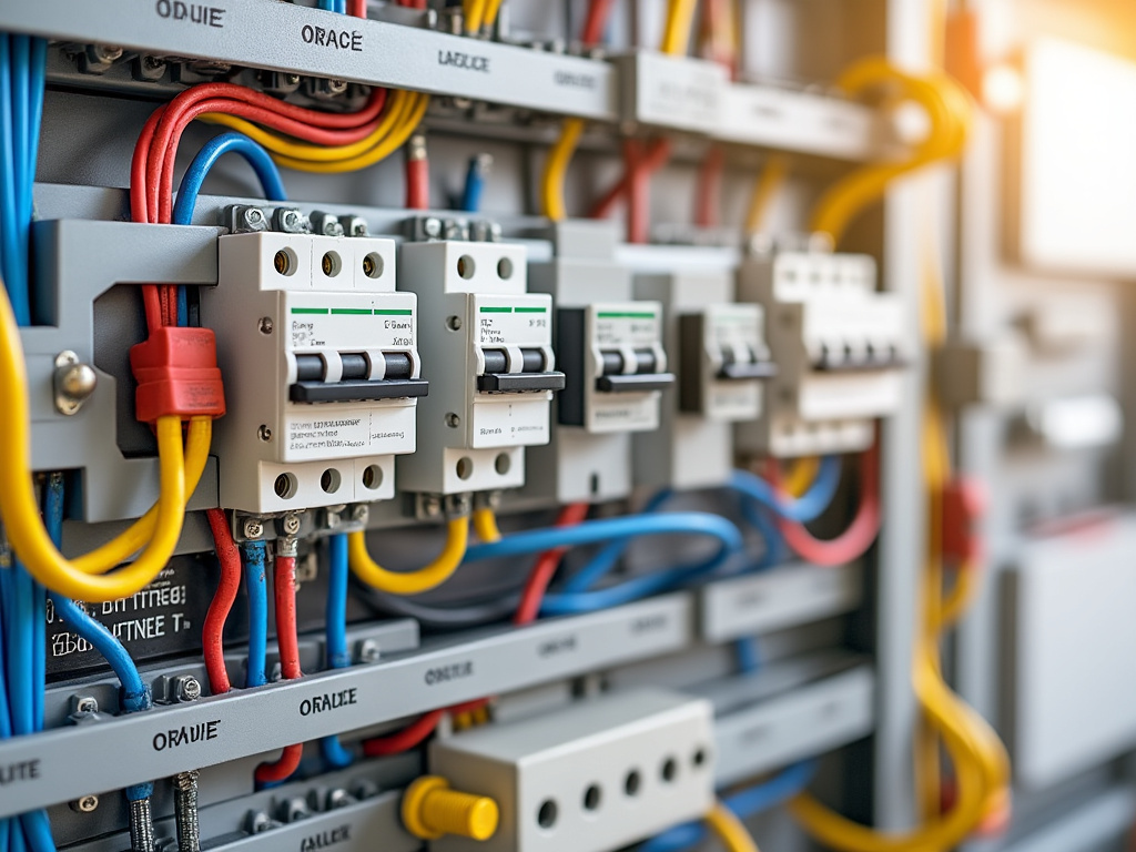 Tableau électrique avec disjoncteurs et interrupteurs différentiels