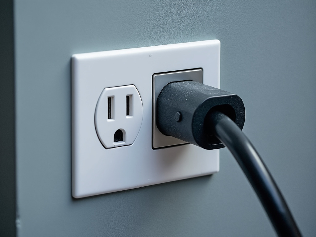 Prise électrique et câble en bon état dans un logement
