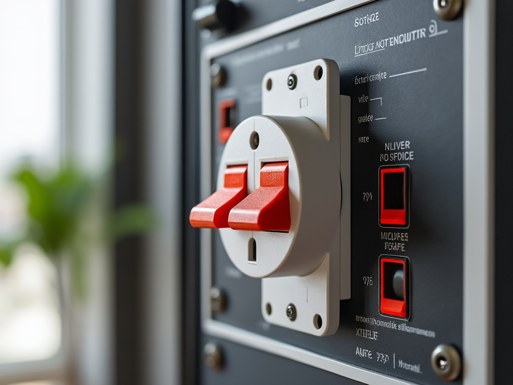Disjoncteur électrique avec étiquettes lisibles dans un tableau électrique