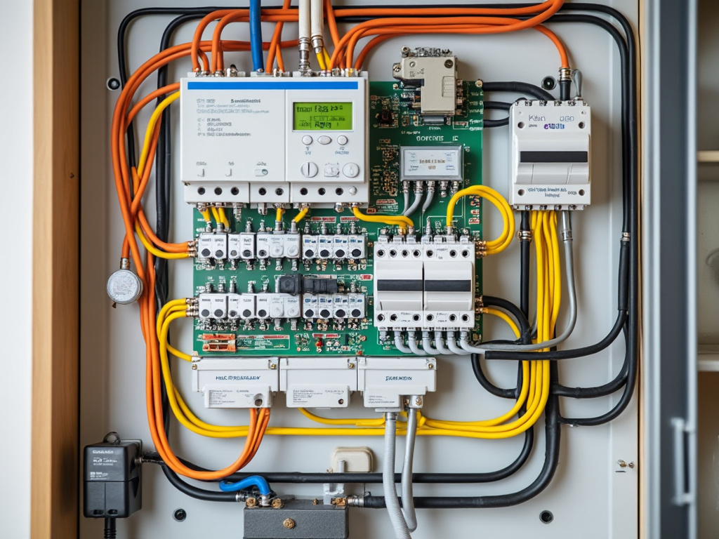Tableau électrique domestique moderne bien organisé