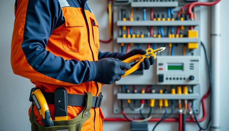 Tableau électrique propre et bien organisé dans un logement rénové