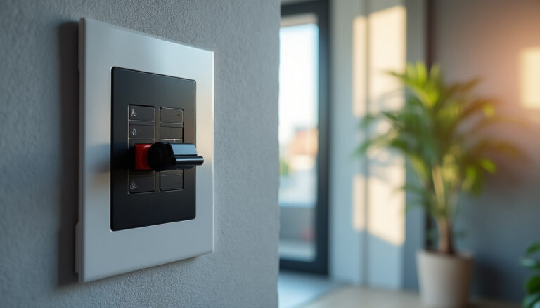 Tableau électrique rénové avec disjoncteur différentiel visible