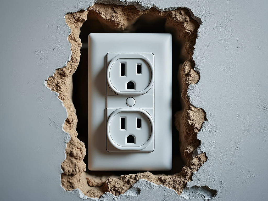 Prise électrique avec mise à la terre dans logement rénové