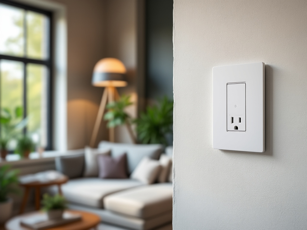 Prise électrique standard dans pièce rénovée