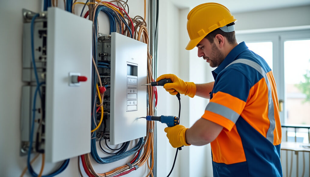 Tableau électrique propre dans un logement rénové