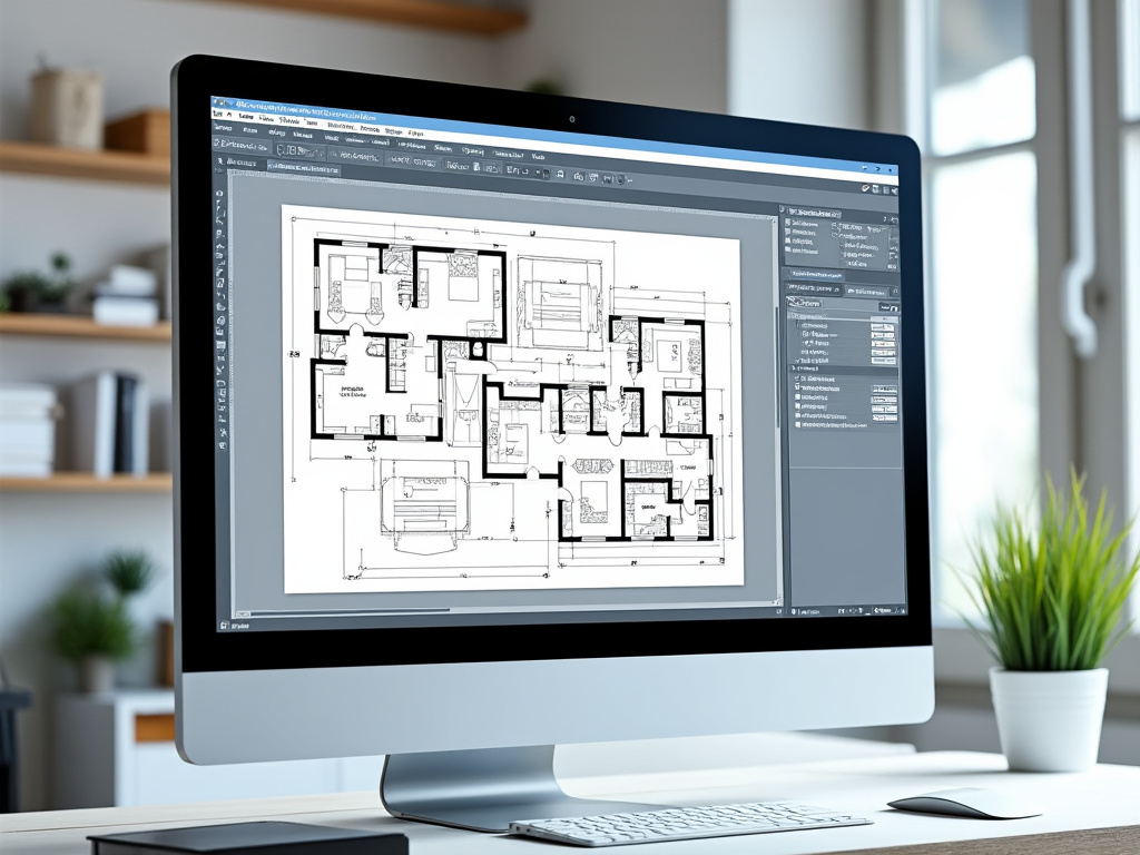 Logiciel de plan électrique maison affiché à l'écran