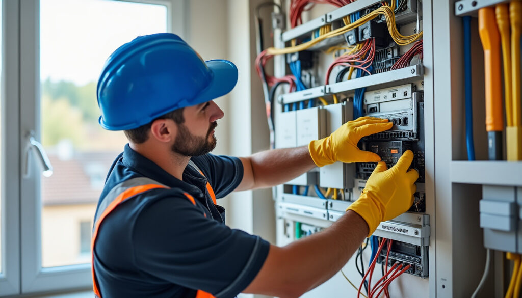 Tableau électrique soigné dans un logement rénové