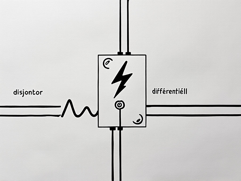 Schéma électrique d'un disjoncteur différentiel en tableau électrique