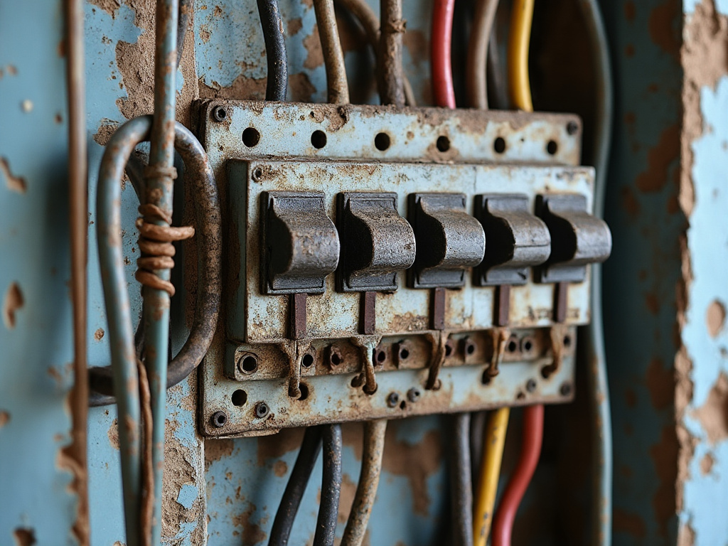 Tableau électrique ancien mal repéré