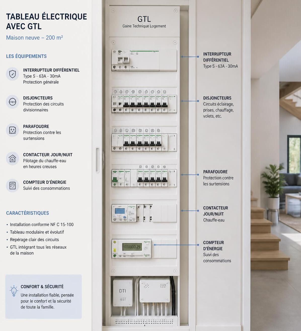 découvrez le prix moyen de l'installation électrique pour une maison de 200m2 en 2026, incluant les coûts des matériaux, de la main-d'œuvre et des normes en vigueur.