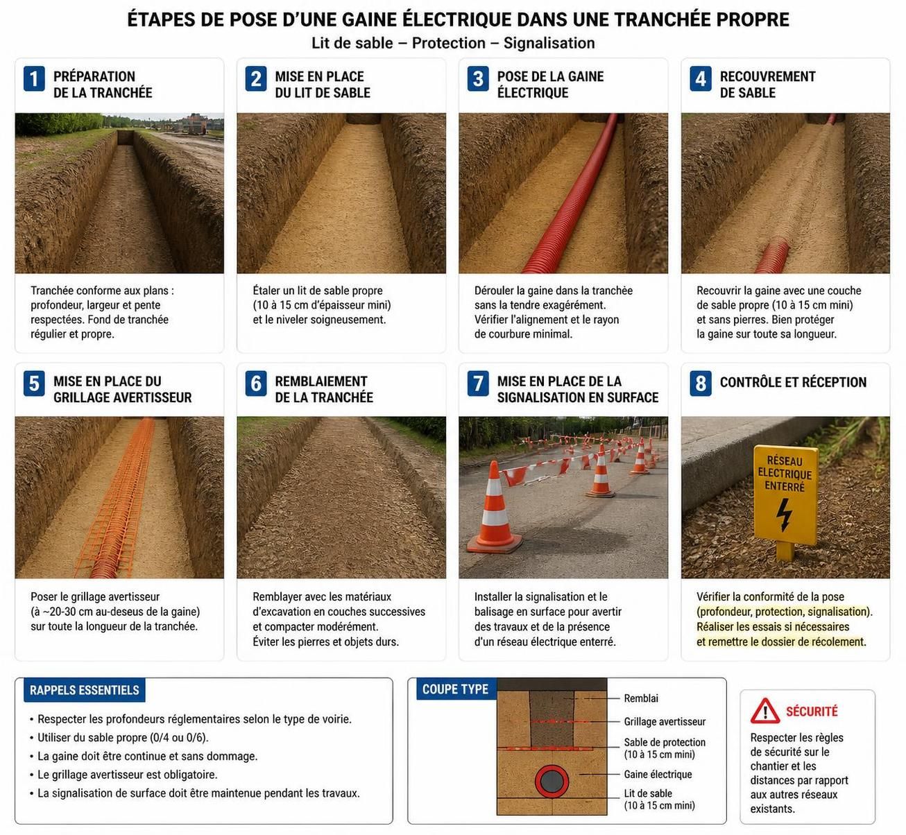 découvrez les étapes essentielles pour enterrer une gaine électrique en toute sécurité, afin de garantir la protection de vos installations et éviter les risques.