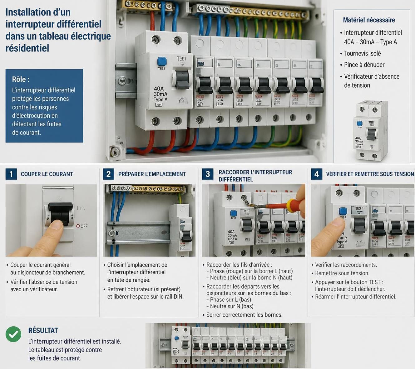 découvrez le fonctionnement de l'inter différentiel et comprenez pourquoi il est crucial pour assurer votre sécurité électrique à domicile.