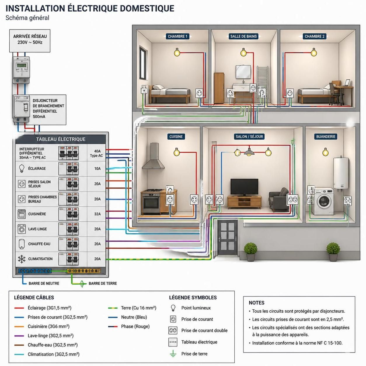apprenez à créer un schéma électrique maison simple et efficace grâce à nos conseils pratiques, pour assurer la sécurité et la fonctionnalité de votre installation électrique.
