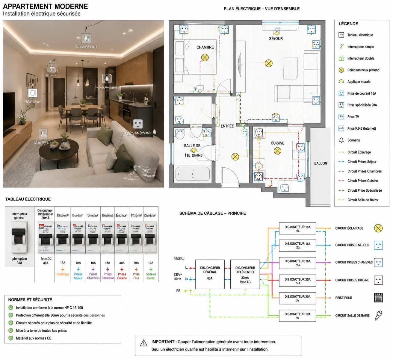 découvrez notre guide complet pour installer une installation électrique sécurisée dans votre appartement, avec des conseils pratiques et les normes à respecter.